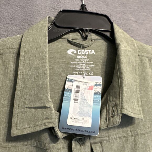 NWT Costa Hybrid Tech Fishing Shirt Mens Size Small Green Lightweight Boating - Picture 4 of 7